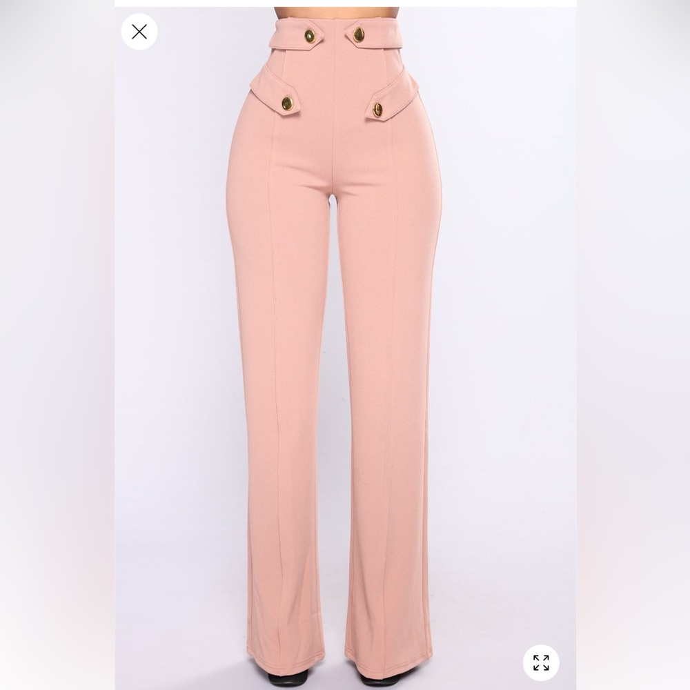 Elegant Women's Peach Wide-Leg Pants Tall